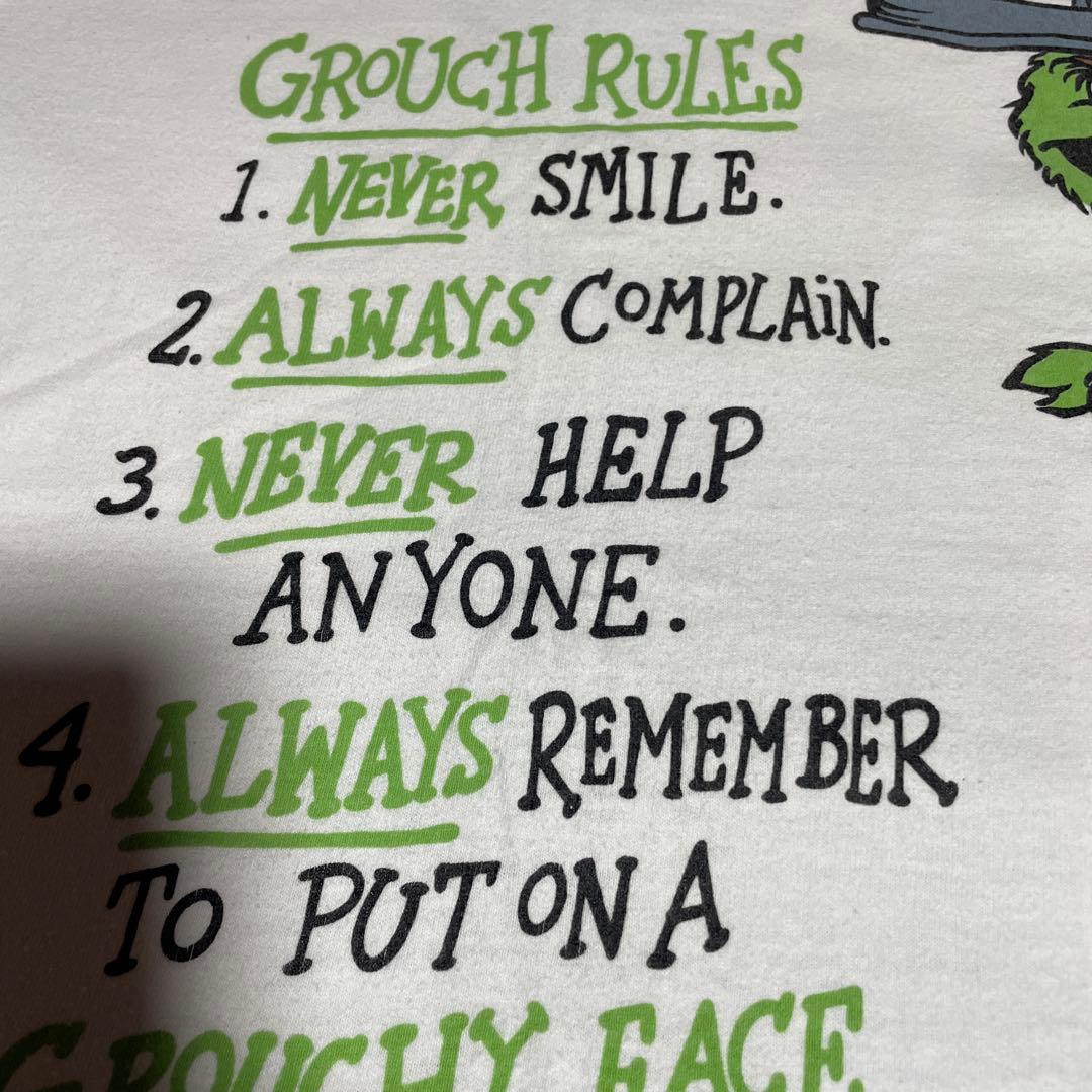 90sヴィンテージtシャツ セサミストリート オスカー 白 XL キャラクターT