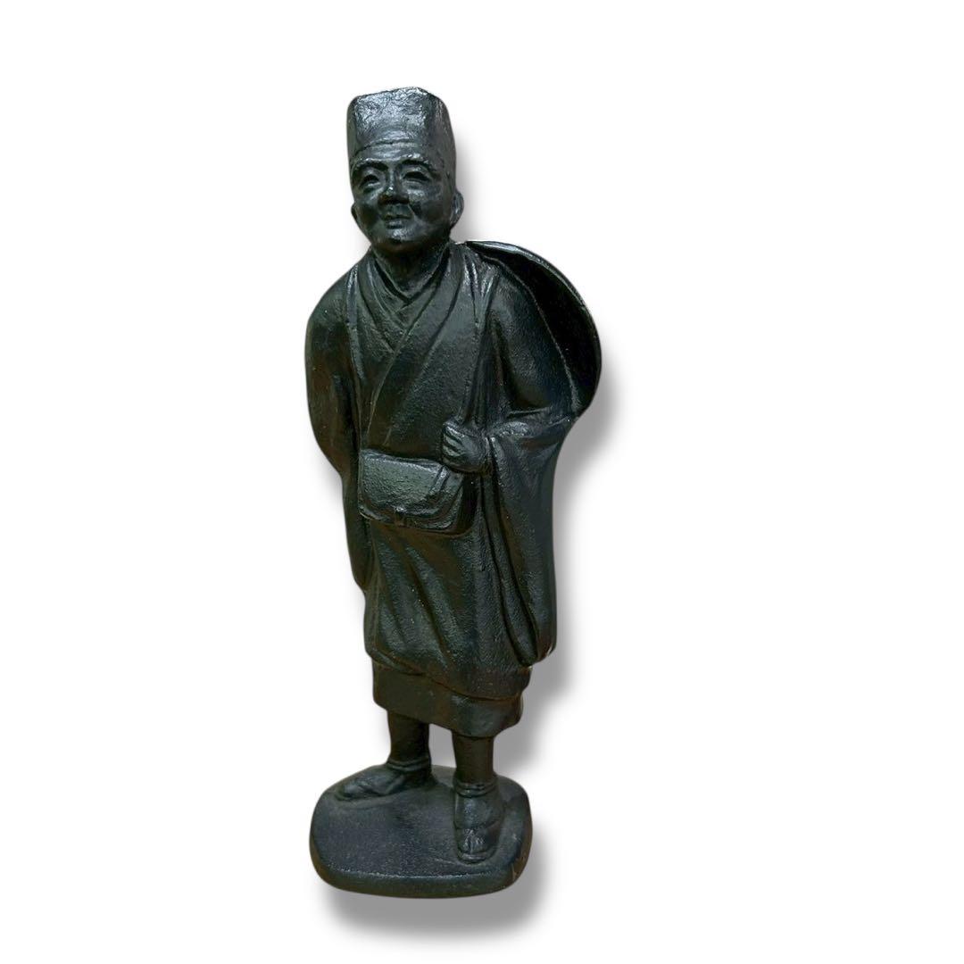 【未使用】盛岡 南部鉄器 松尾芭蕉 像 20㎝ 南部鉄器会館購入品