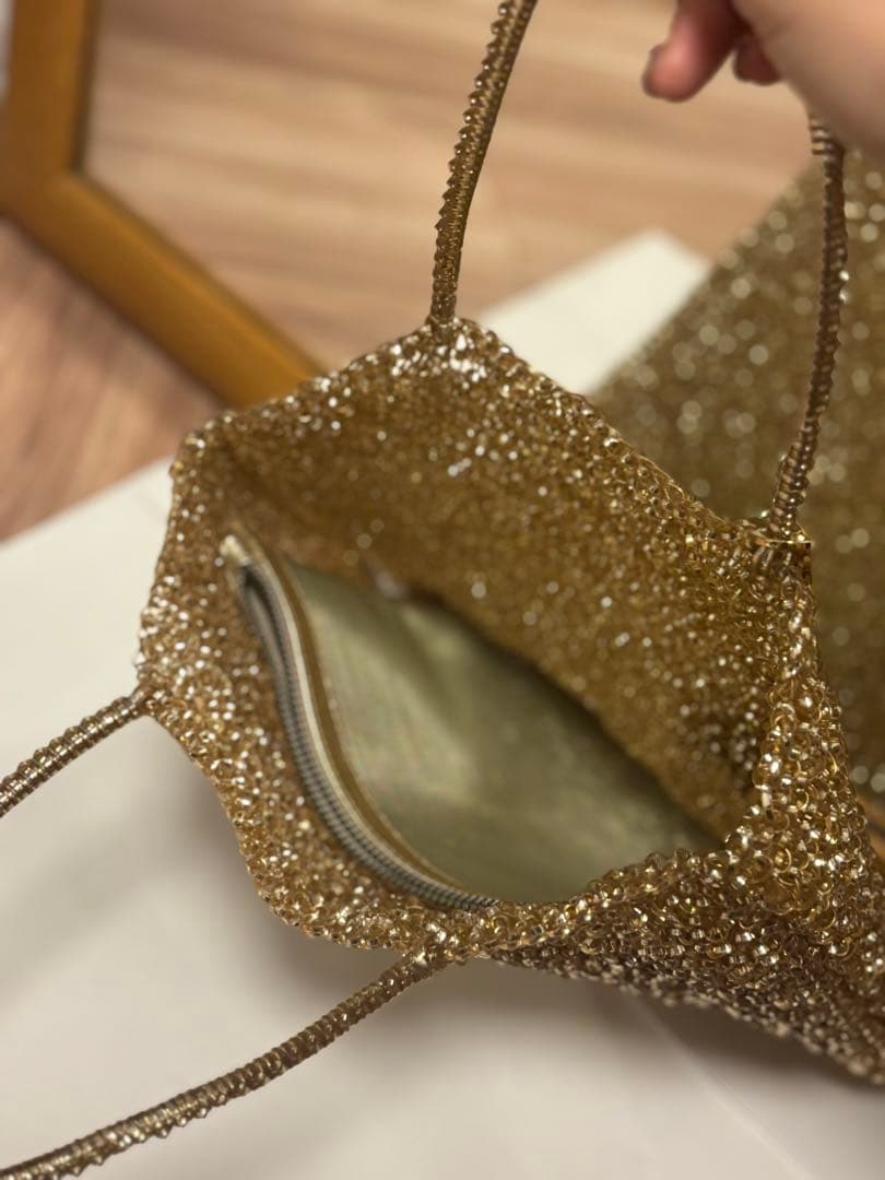 Anteprima ゴールド アンテプリマ リボンモチーフワイヤーバッグ 美品