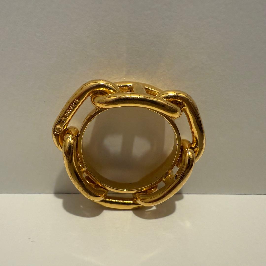 HERMES シェーヌダンクル スカーフリング 　ゴールド エルメス