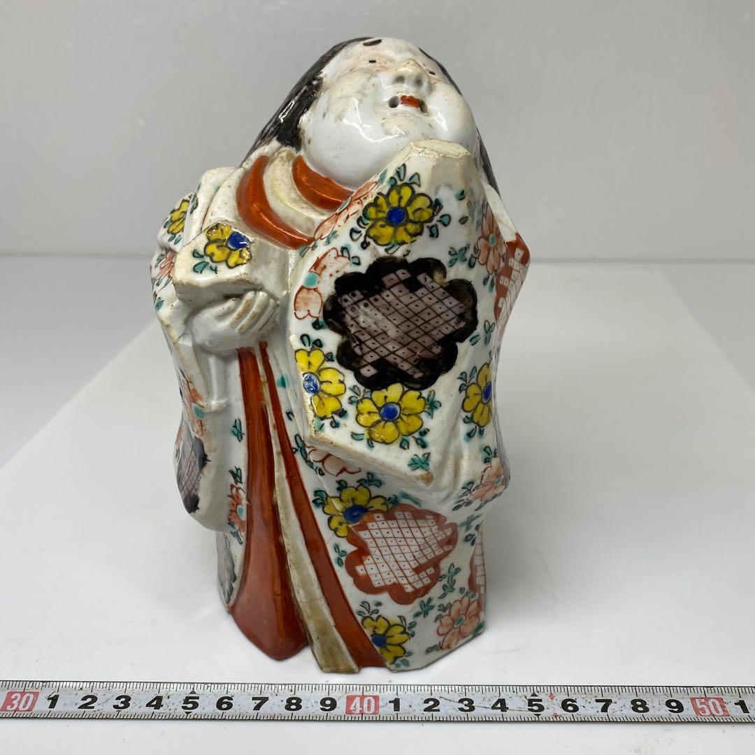 江戸時代　極彩色お多福　伏香炉　タニサ　東さ7-0130☆2F