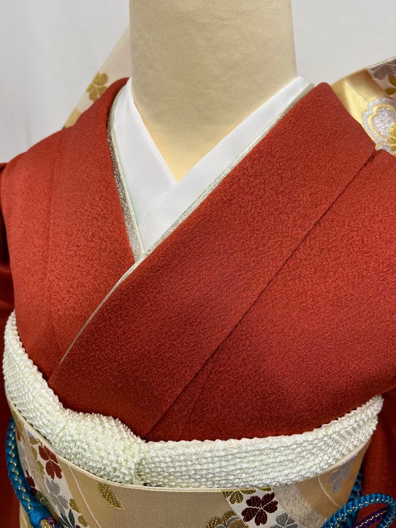 色無地　振り袖　フルセット　長襦袢　成人式　パーティー　袋帯　小物付　675