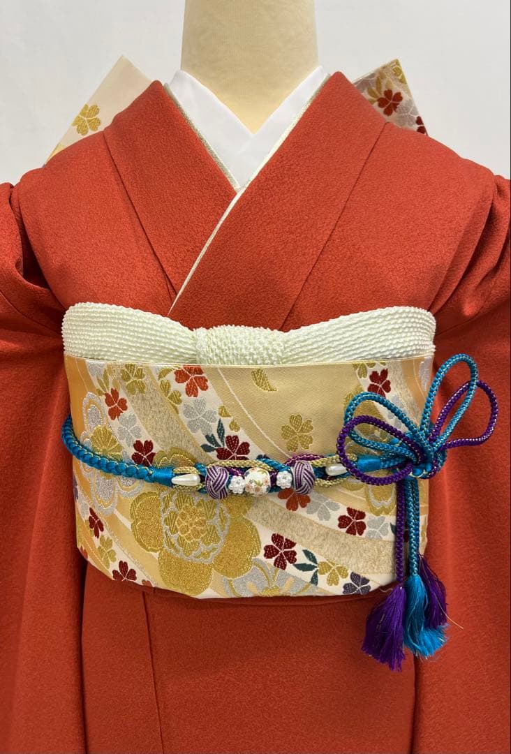 色無地　振り袖　フルセット　長襦袢　成人式　パーティー　袋帯　小物付　675