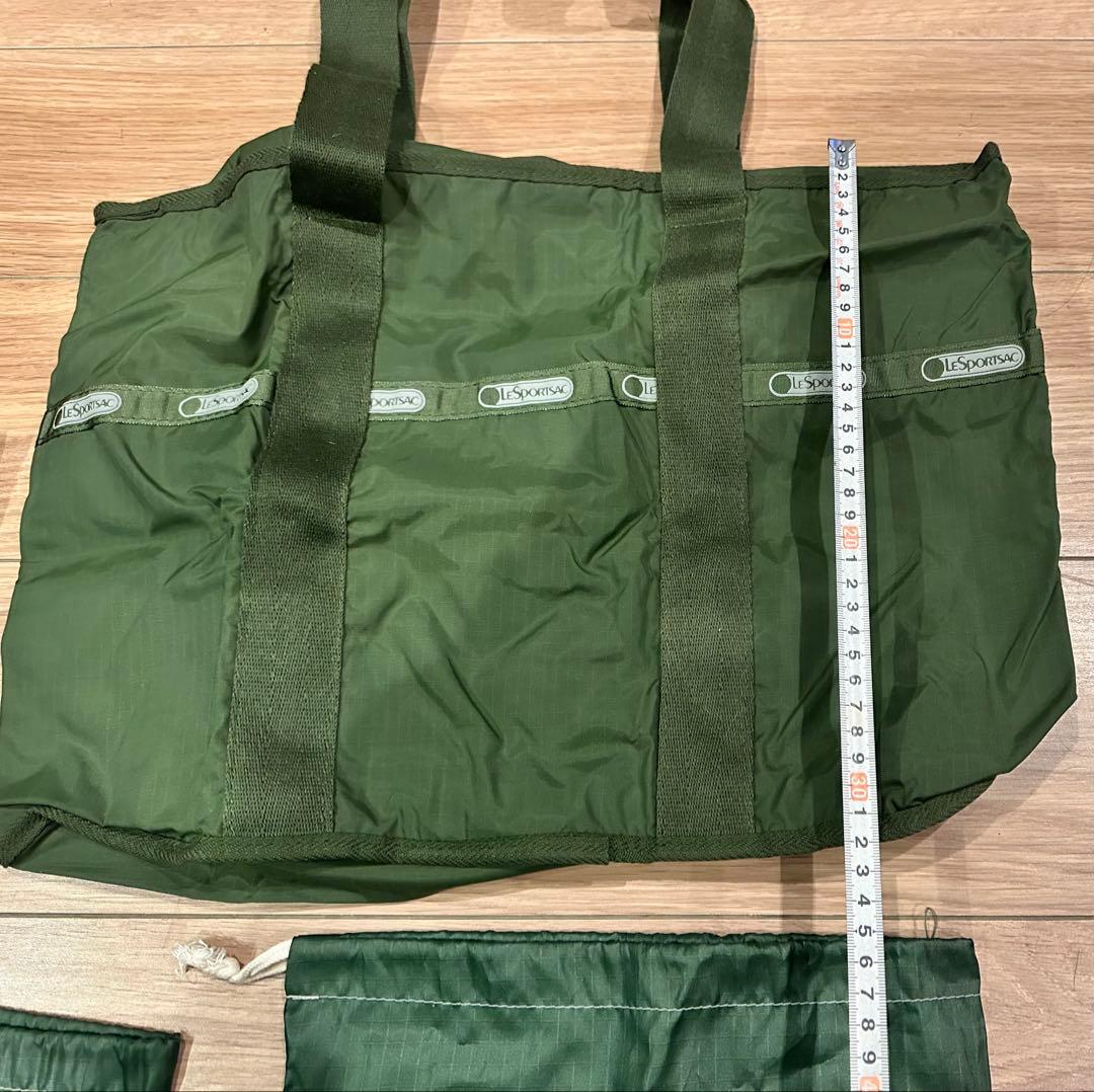 LeSportsac ビンテージ オリーブグリーン 折りたたみ　トラベルバッグ