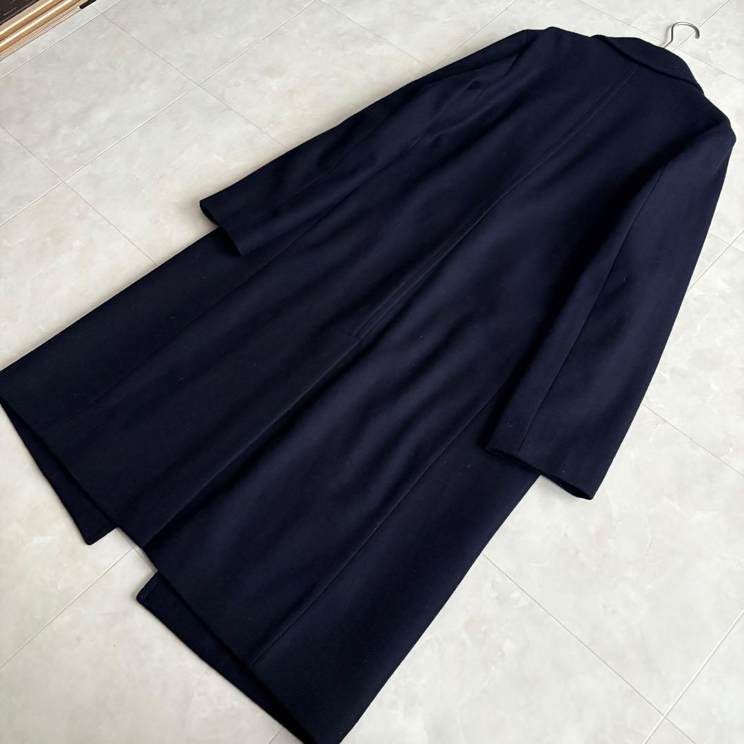 美品✨ ICB ウールチェスターロングコート 濃紺44 大きいサイズ ゆったり