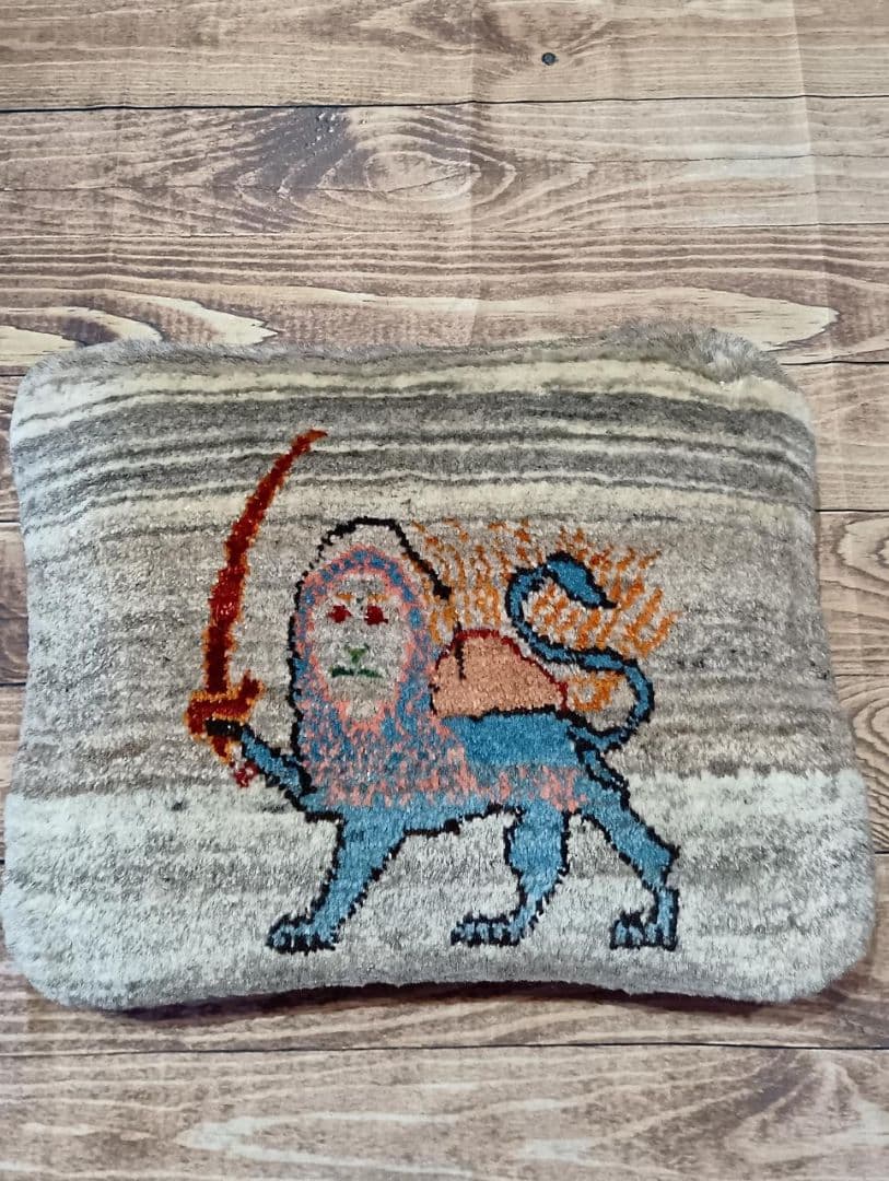 ギャッベ　クッション　ペルシャ絨毯　イラン　手織り(4)