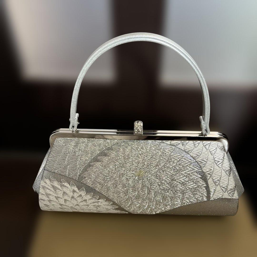 成人式シルバー バッグと草履のセット