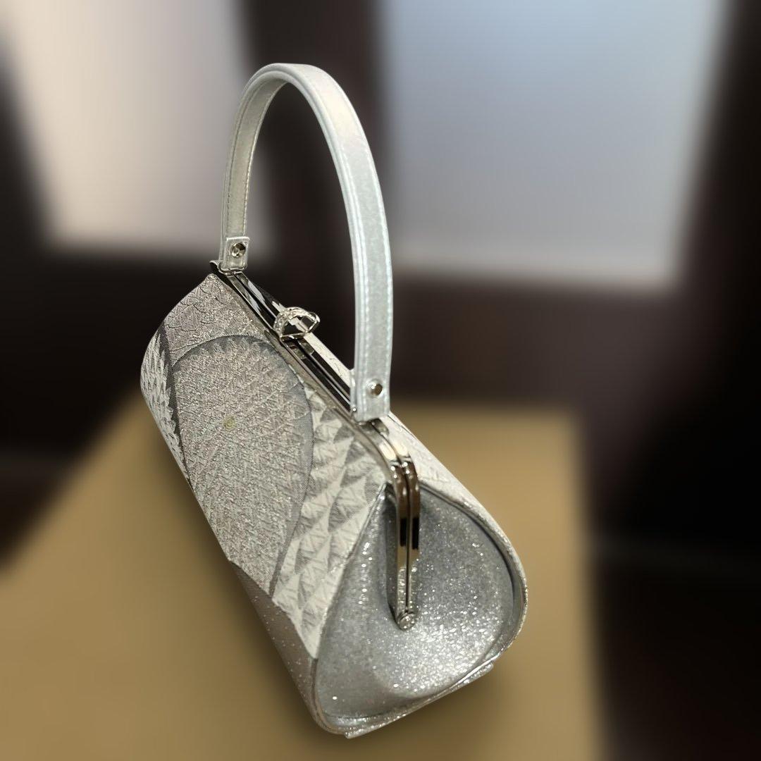 成人式シルバー バッグと草履のセット