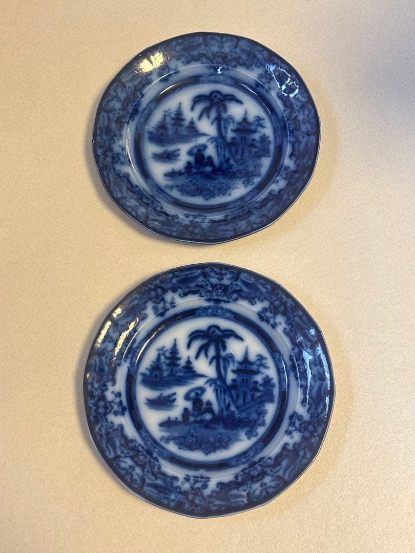 (お正月SALE)19世紀後半のヨーロッパ製アンティーク陶器皿