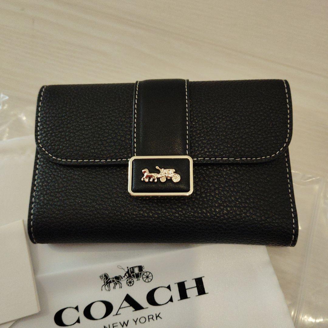 COACH ブラック 三つ折り財布