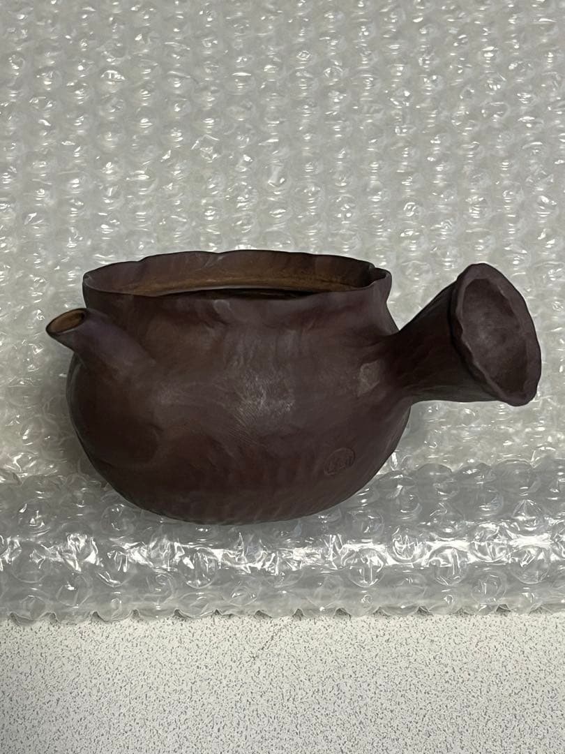 急須　紫泥　透彫　萬古焼　春山