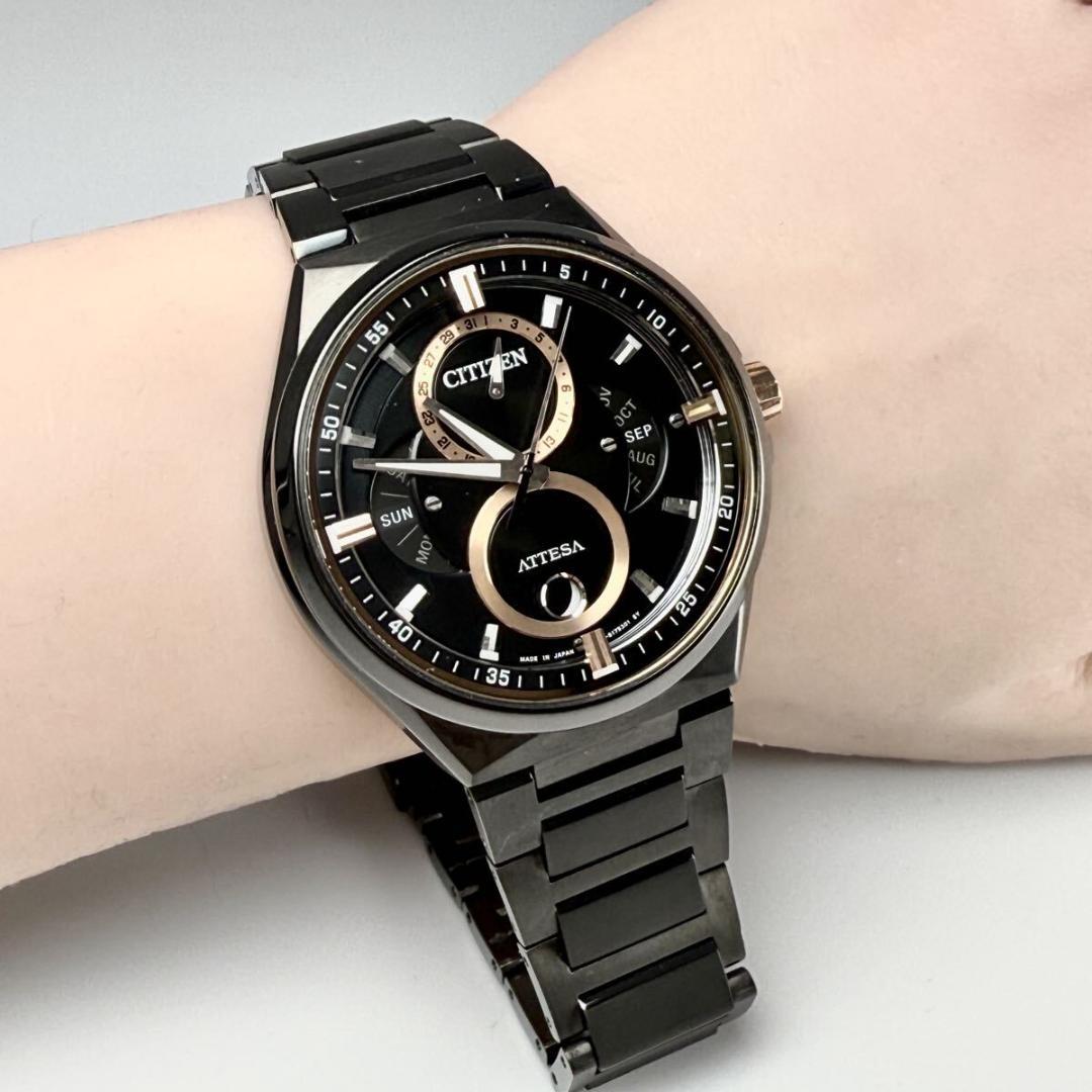 美品【稼働】シチズン 腕時計 アテッサ エコドライブ チタン サファイアガラス