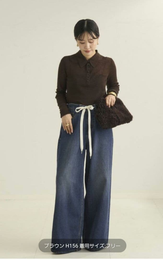 あかねです♡【未使用】プラージュ ポロニットシャツ　ブラウン