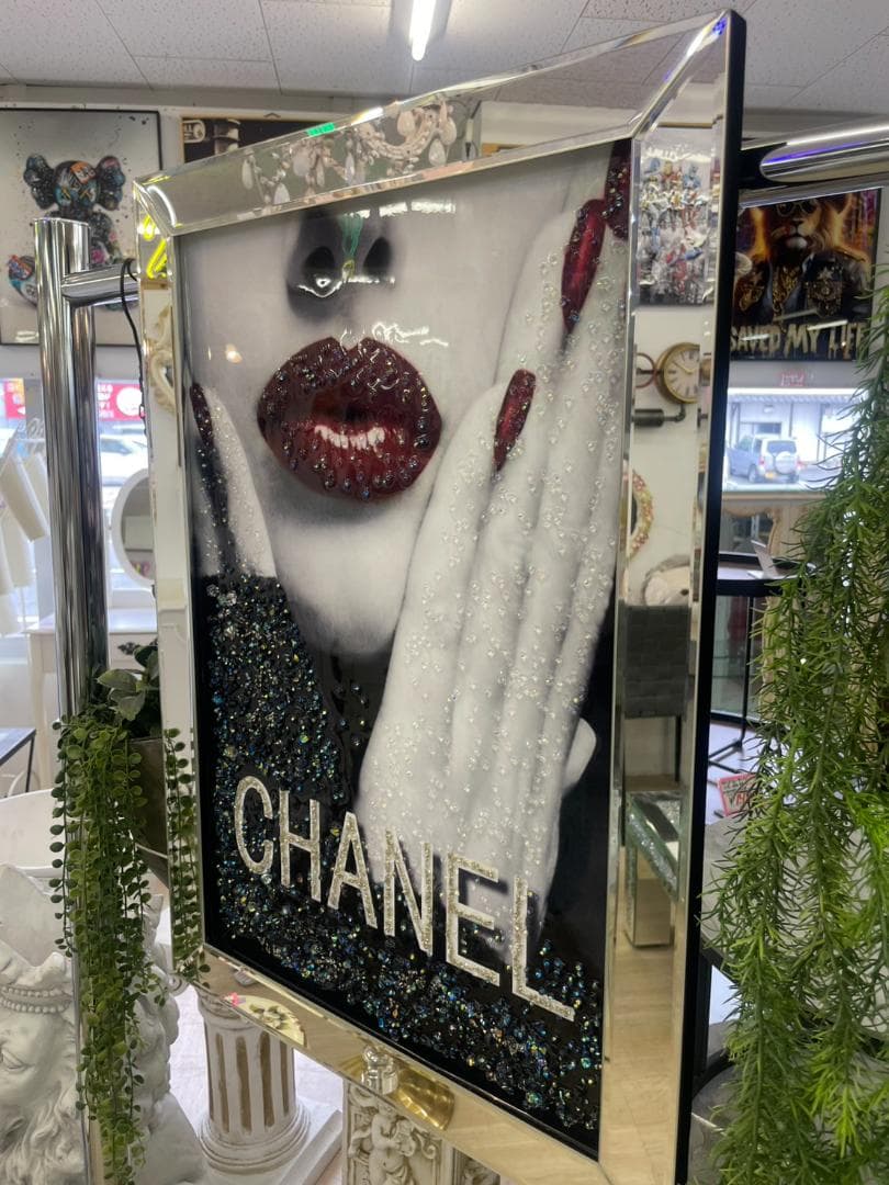 水晶絵　アートパネル　オマージュアート　ブランド　ミラー　クリスタル　絵画　絵