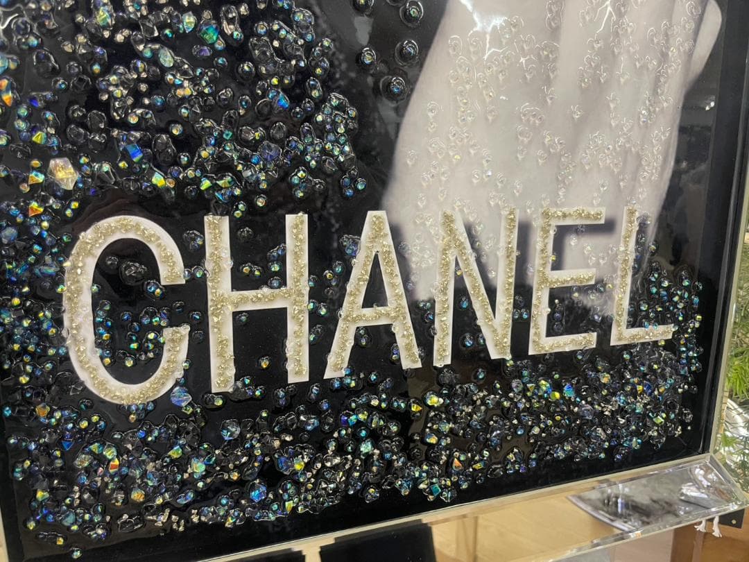 水晶絵　アートパネル　オマージュアート　ブランド　ミラー　クリスタル　絵画　絵