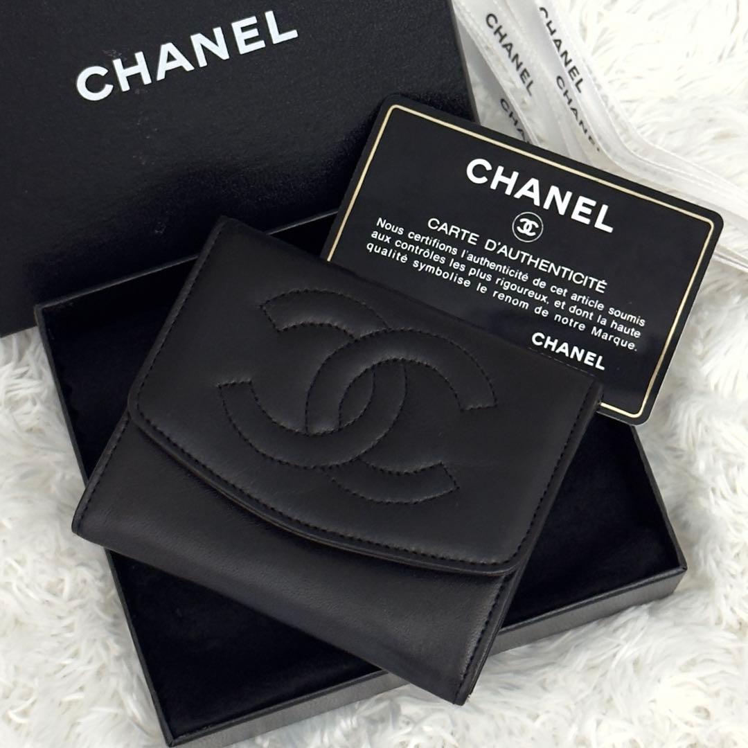 未使用級✨CHANEL シャネル ラムスキン 財布 ケース 小銭入れ
