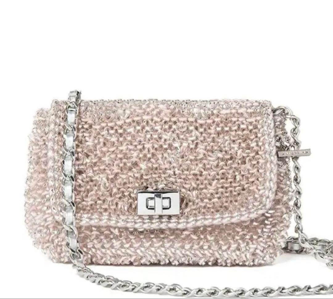 美品 アンテプリマ ルッケット ワイヤーバッグ　パウダリーピンクシルバー