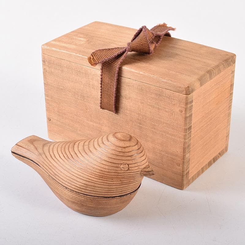 茶道具　塗師　辻石斎造　鳩香合　無盡宗左（即中斎）極め箱　M　R8062