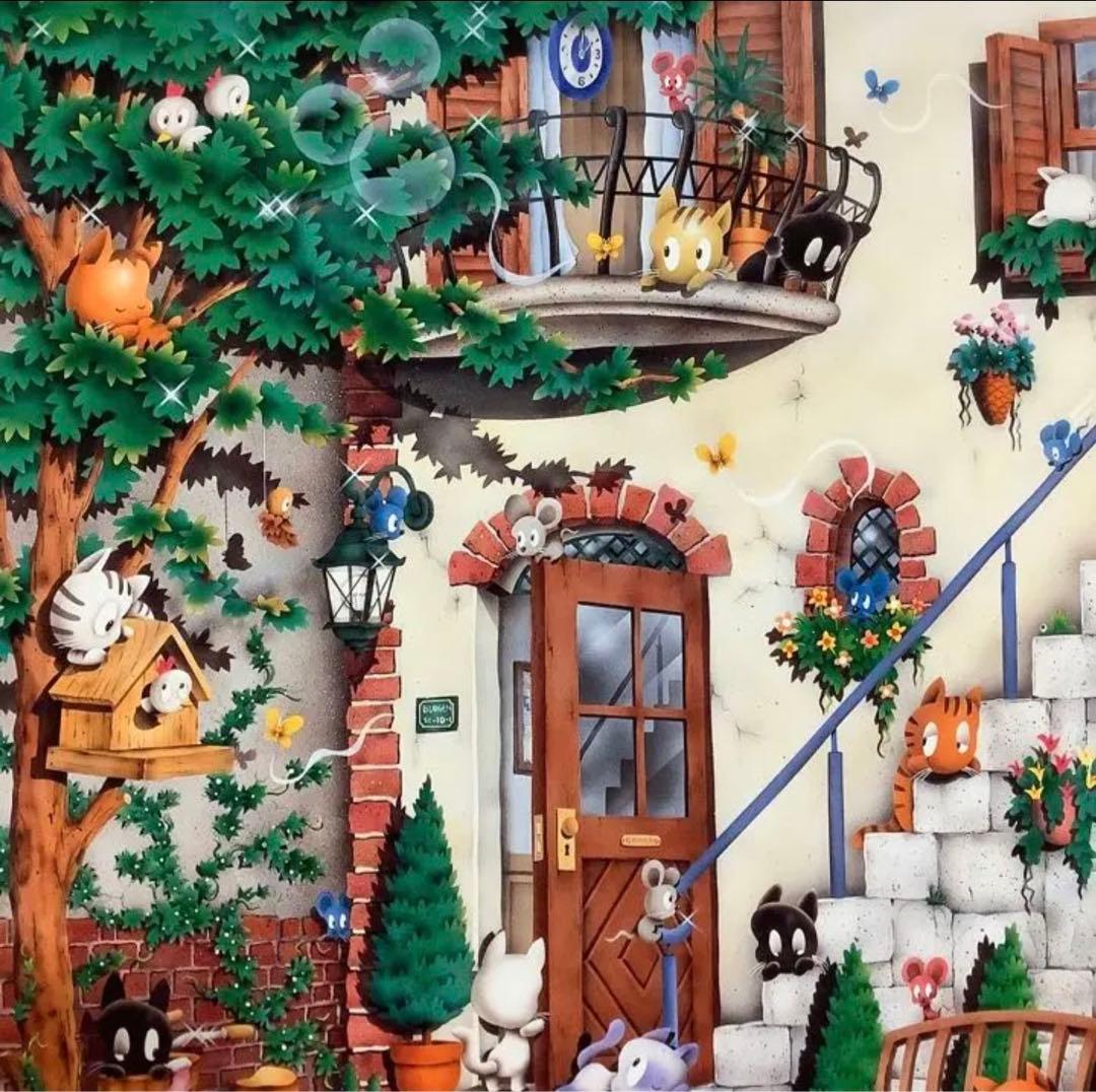 絵画・額縁・版画・芳岡 ひでき・新品未使用・スリーピングキティ・美術品・雑貨