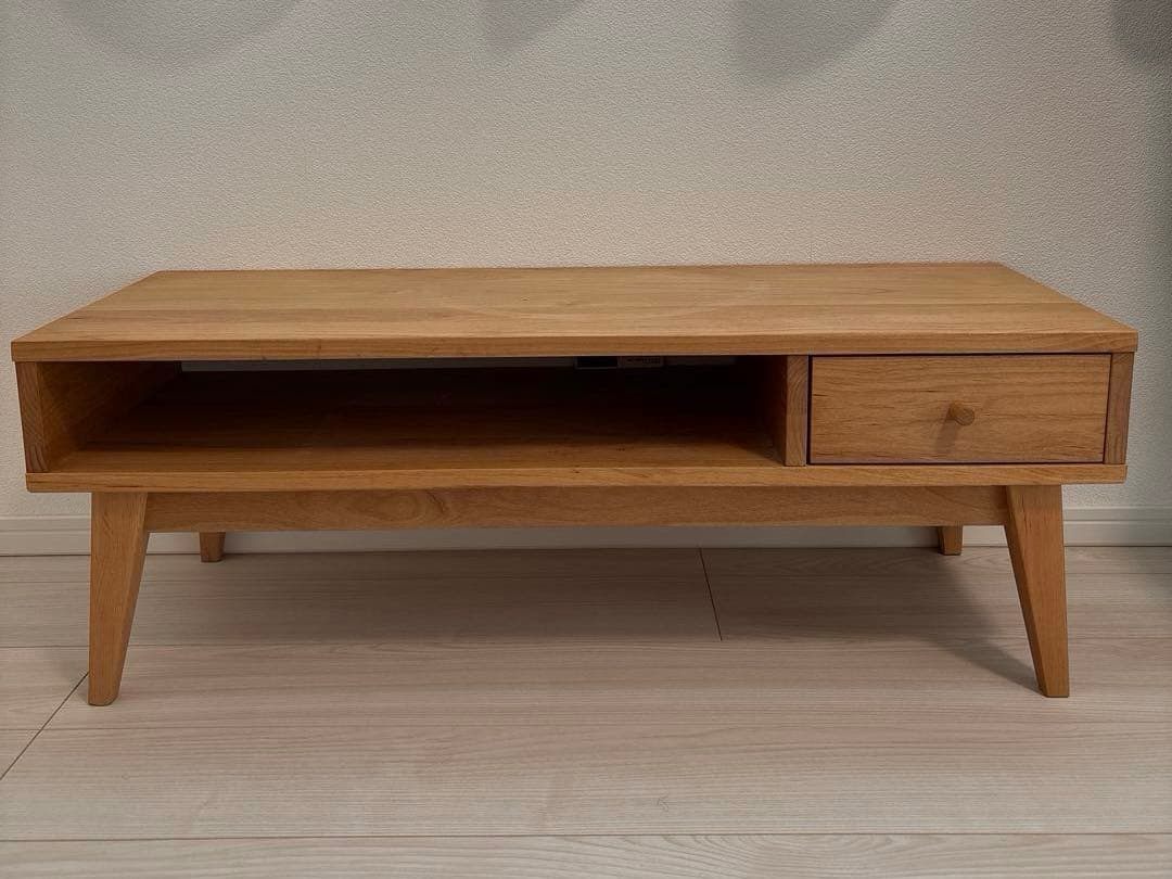 【幅95㎝】 木製シンプルテレビ台 引き出し付き