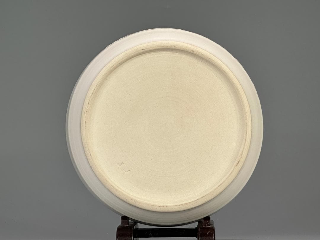 日本美術　茶道具　白磁　蓮花文　水指　在銘　治子