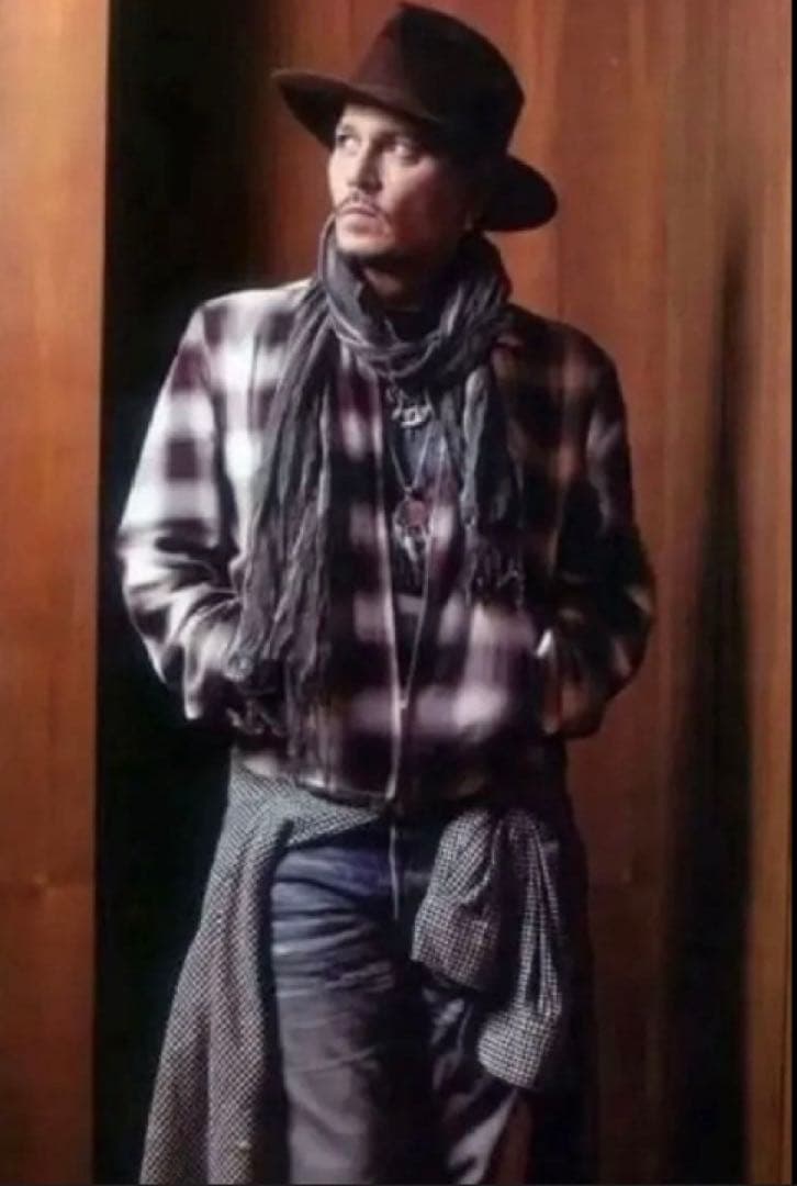 極美品 70's USA製 メルトン オンブレチェックJKT 黒 L