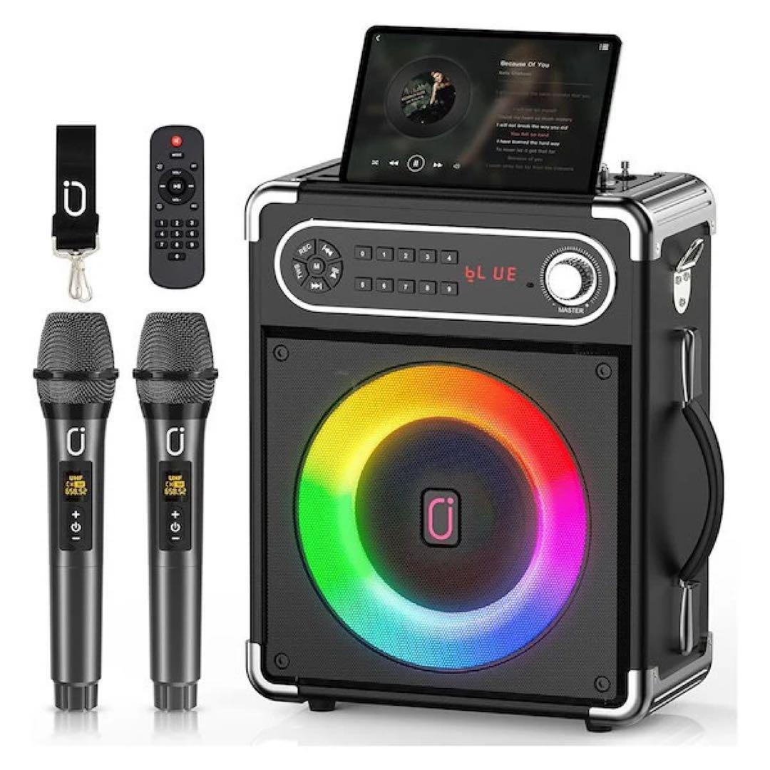 カラオケ スピーカーセット ワイヤレスマイク2本 スピーカー Bluetooth