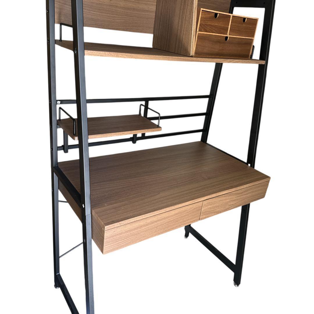 美品 ニトリ パソコンデスク 収納付き