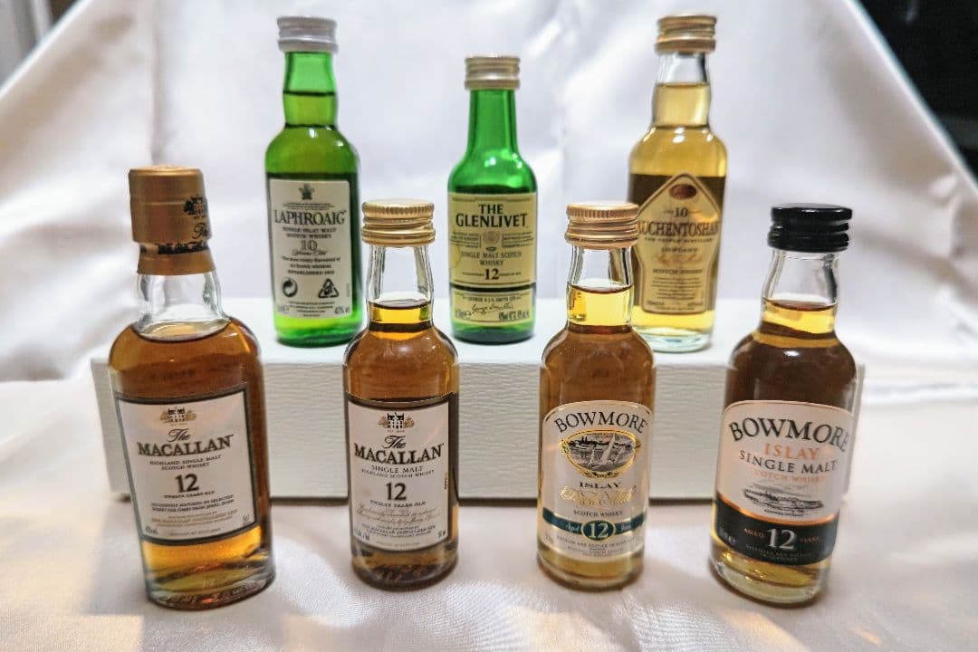 マッカラン、ボウモア、他　スコッチウイスキーミニボトルセット7本