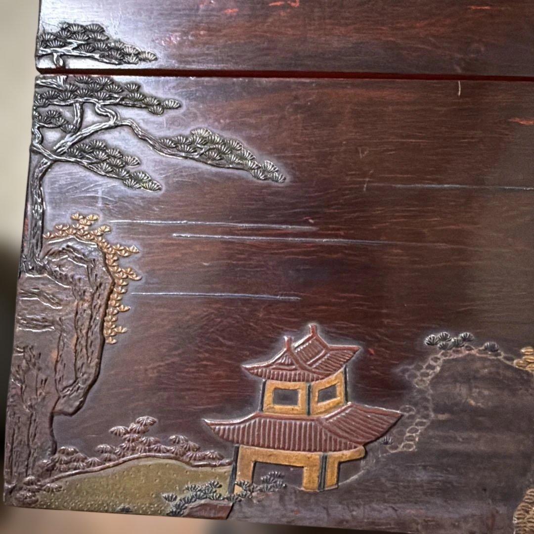 旧家蔵出し　古美術　文庫と硯箱セット