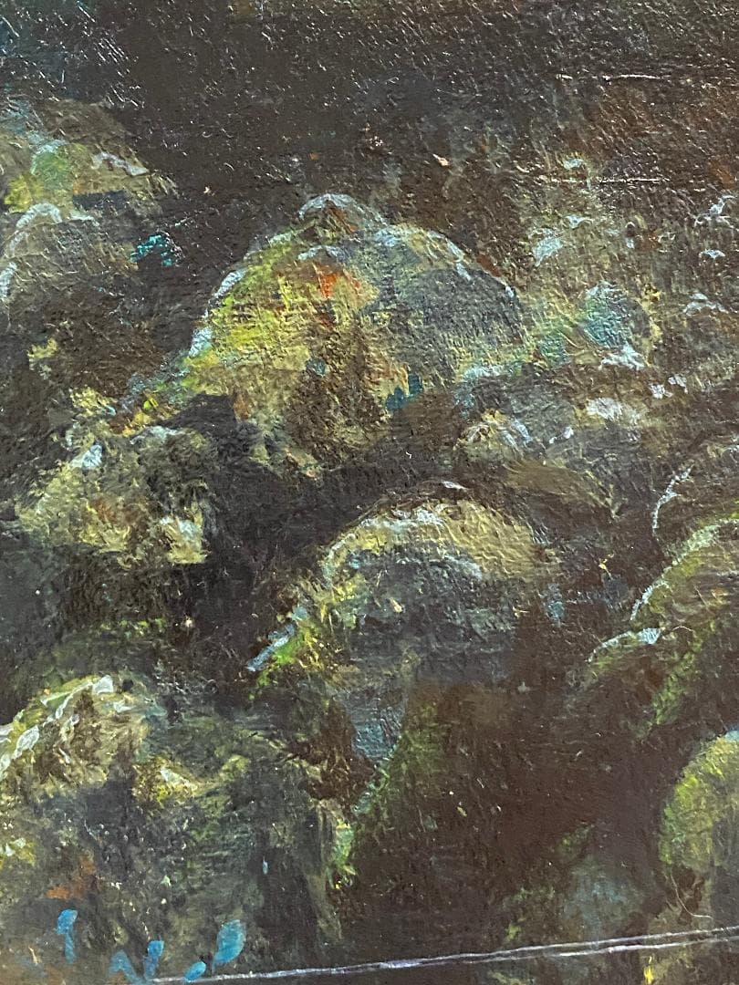 「真作」西田義貞「京都 美山の早春」風景画　油彩画　額装　サイン有り　F10号