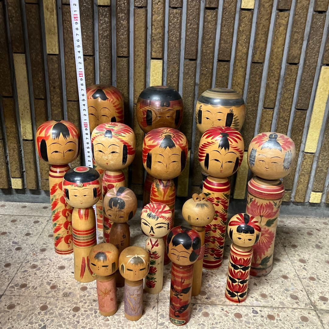 D-3 伝統こけし 16点まとめ売り 大量コレクション 郷土玩具 アンティーク