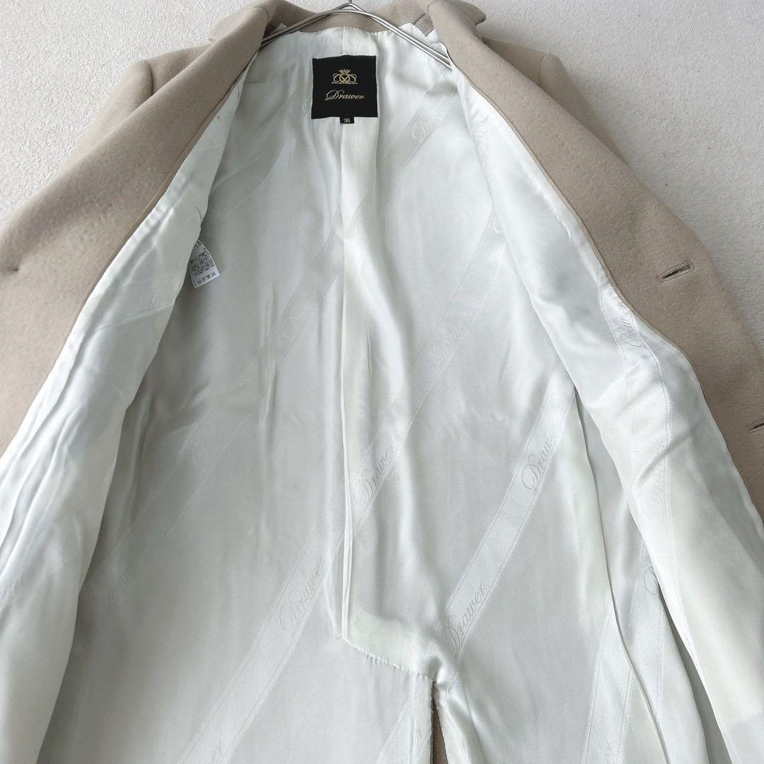 美品✨　ドゥロワー チェスターコート　シングル　　シルク　ベージュ　36