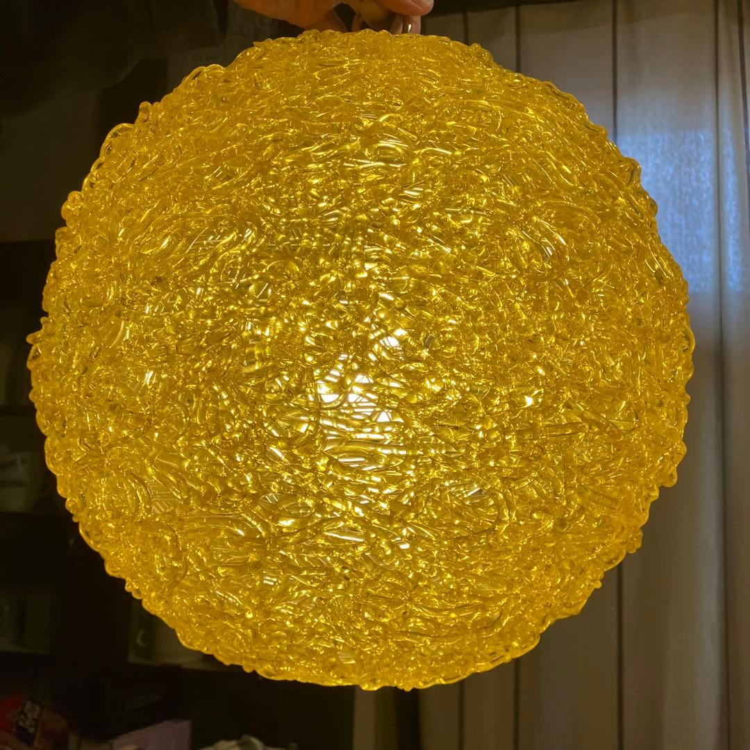 スパゲティペンダントランプ　オレンジ　50-60s ミッドセンチュリー 　球形