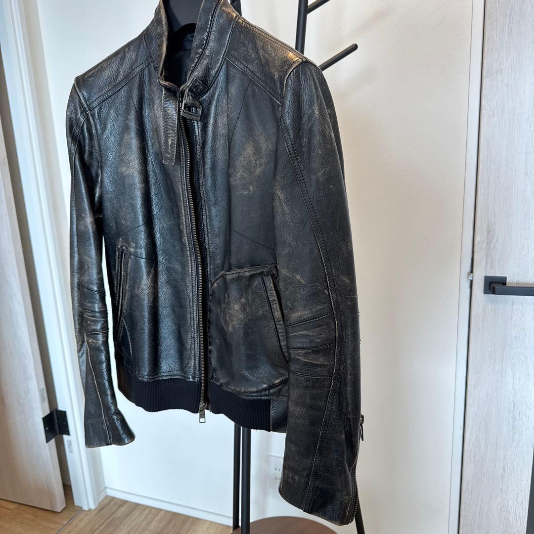 メ*ン様 【美品】マークジェイコブス　レザー　ライダース ヴィンテージ加工　Sサ