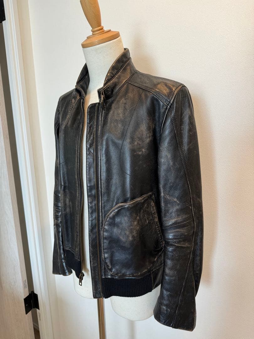 メ*ン様 【美品】マークジェイコブス　レザー　ライダース ヴィンテージ加工　Sサ