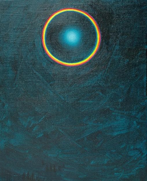 油絵 菅家令子 絵 絵画インテリア額付(黒) F3-GB62023 風景祈り希望