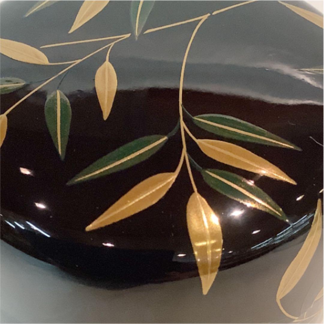 【茶道具】池瑞秀斎作 大棗 華甲記念 而妙斎好写若竹蒔絵