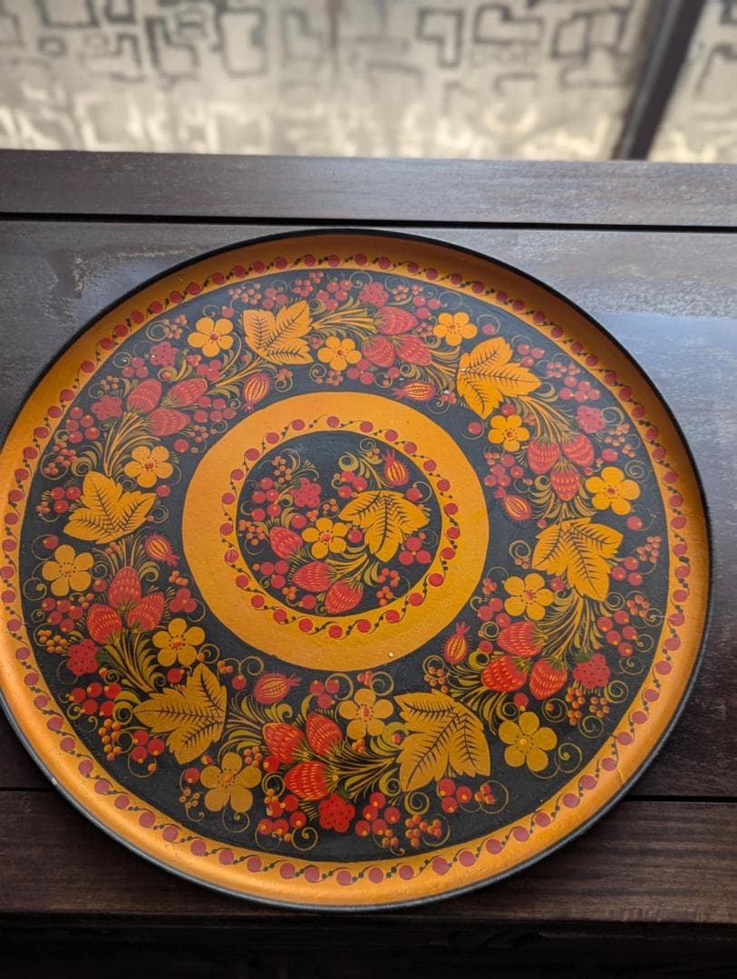 ロシア製　ホフロマ　木製　漆器　ワイングラス　セット