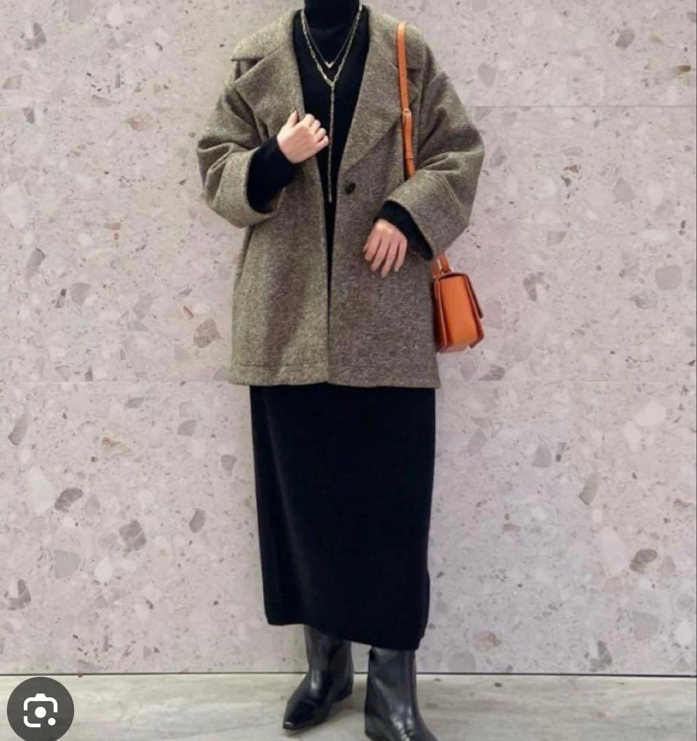 Wスライバーヘリンボーンミドルコート