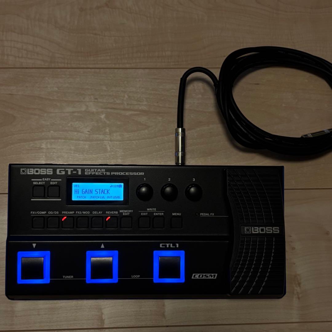 BOSS GT-1 ギターエフェクター＆ギターベースケーブル＆教科書付