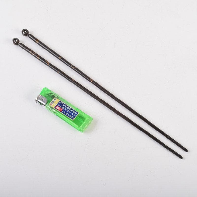 茶道具　寺西宗山作　古鉄　象嵌火箸　共箱　V　9202