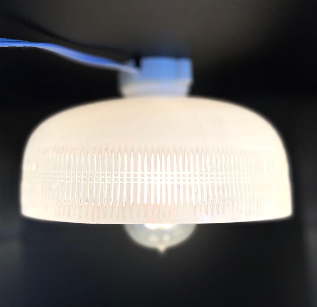 大正ロマン　被せガラス　電笠　切子　照明　古民家　洋館　古道具　和ガラス