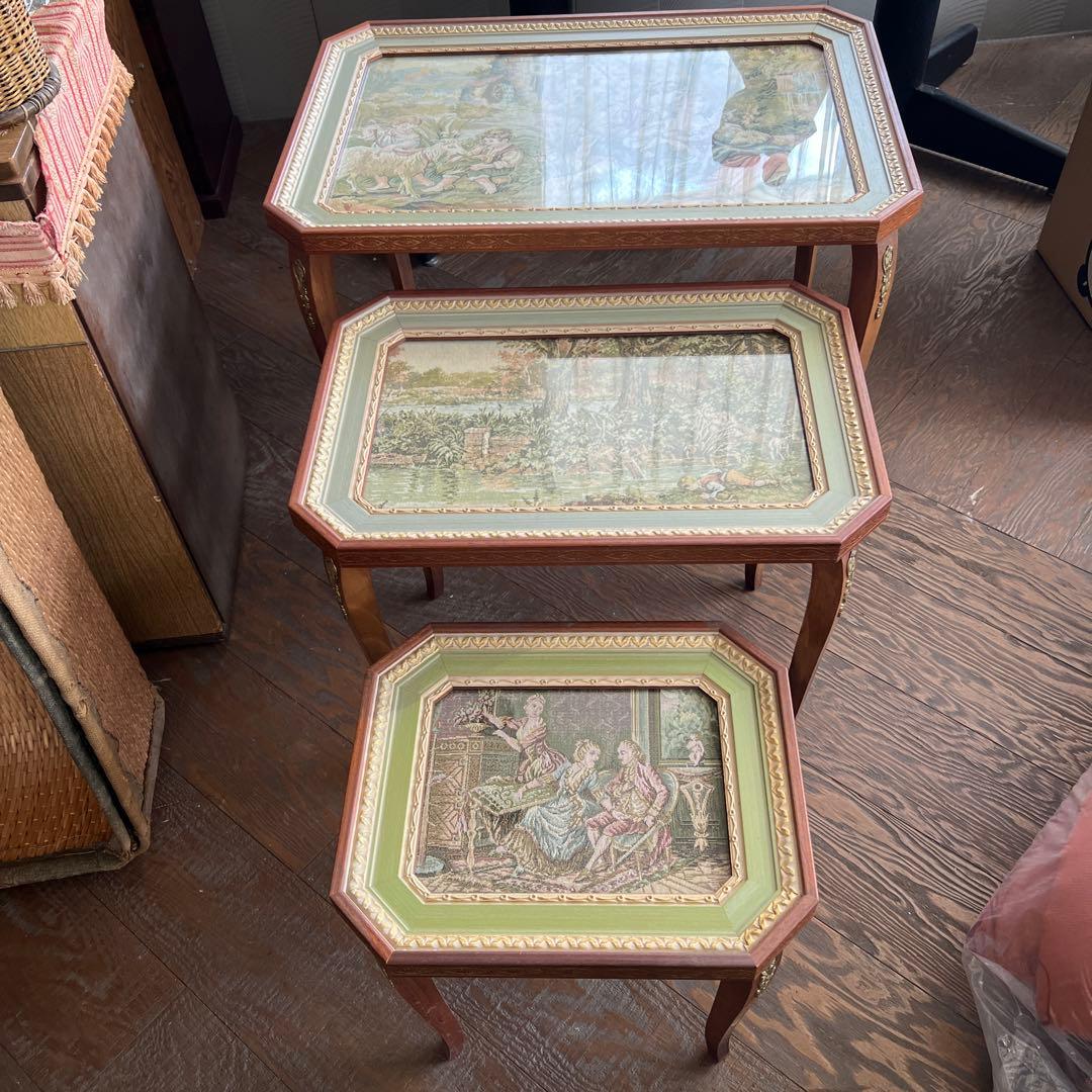 K*i様 アンティーク 家具 ネストテーブル サイドテーブル 3台組　【本日限り