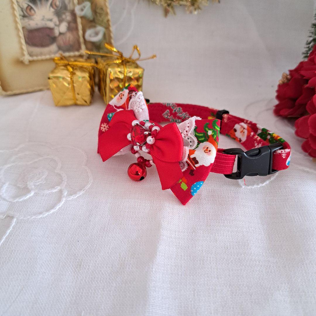 クリスマスシリーズ(赤サンタクロース)わんちゃん猫ちゃん用首輪