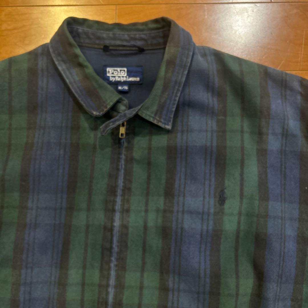 ★ポロラルフローレンブラックウォッチジャケットXL