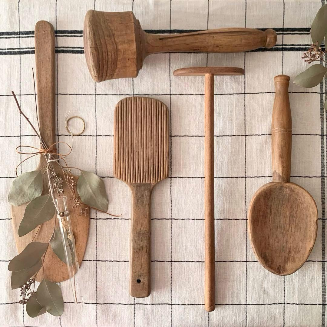 みどりさま専用です。フランスアンティーク 古い木のキッチンツール セット