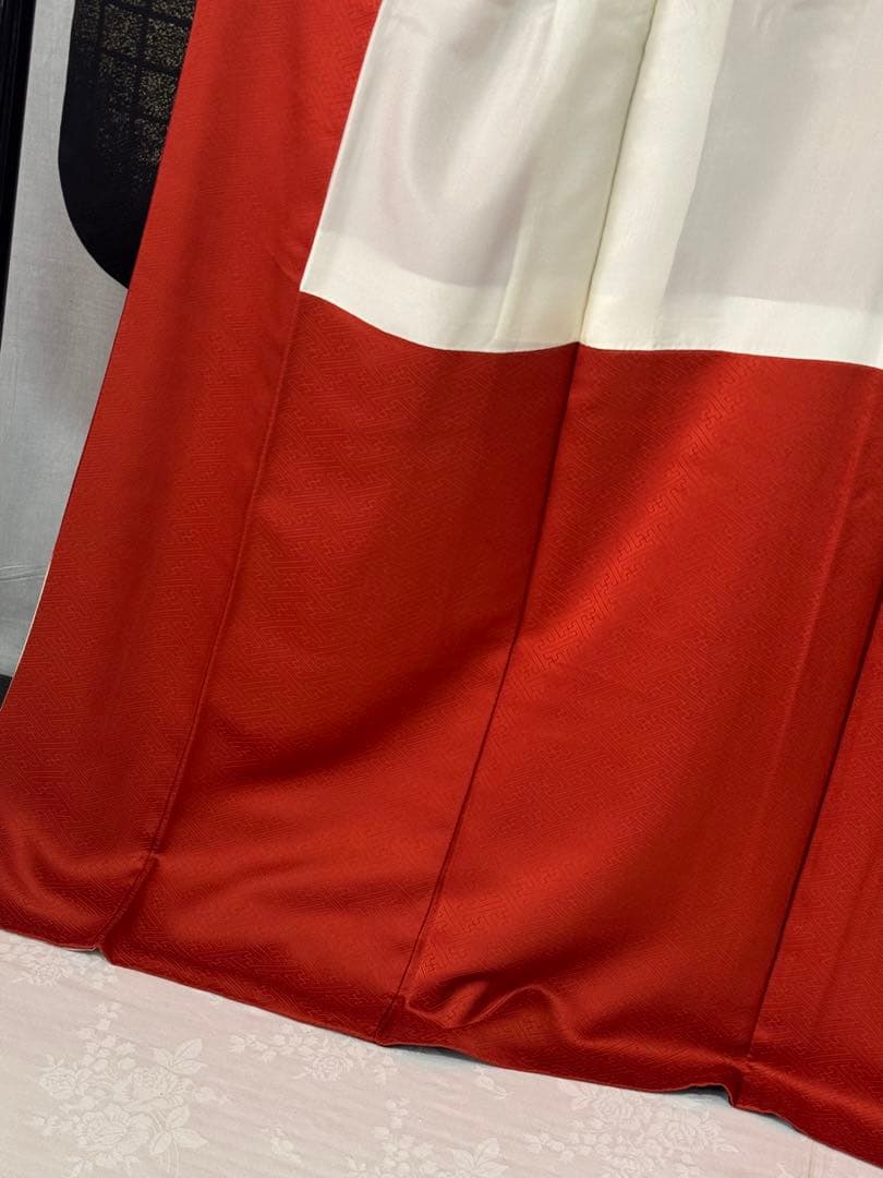 [極美品] 振袖　正絹　桜　鶴　紅　白　黒　高身長　成人式　結婚式　礼装