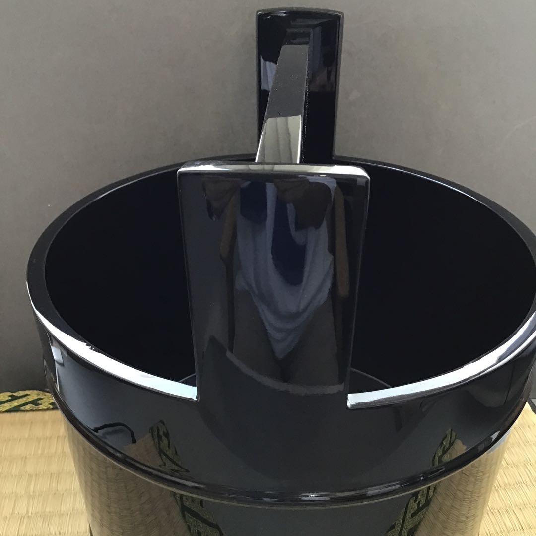 茶道具　手桶　真手桶　輪島塗　塗師　茶平一斎作　栞　共箱　S208TO