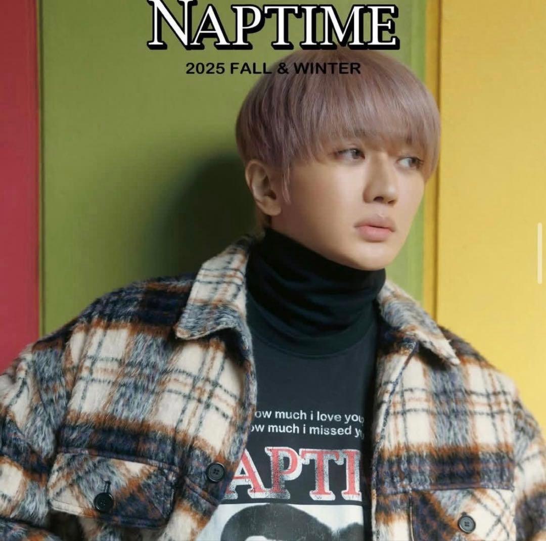 NAPTIME チェック中綿ジャケット アイボリー